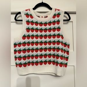 Levi’s Sweater Vest, Size M, Strawberry Print